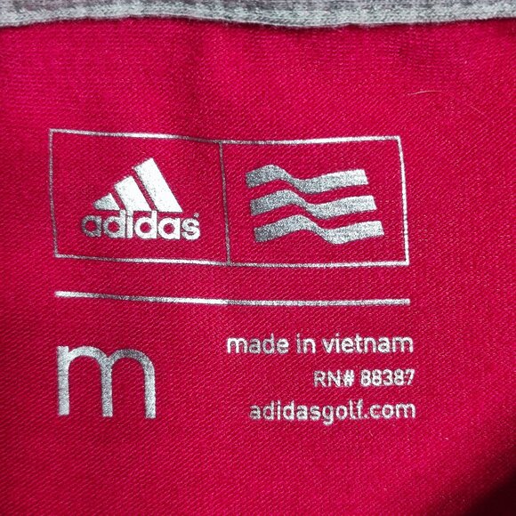 Adidas Golf polo shirt women's size M magenta short sleeve 1/4 button up - Picture 5 of 11